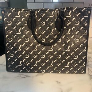 Black and White Monogram Pattern Tote